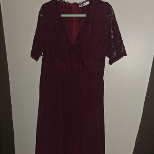 Elegant Burgundy Lace Dress